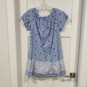 Vineyard Vines Blue and White Floral Blouse